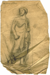 Hemy, Charles Napier RA RWS (1841-1917) attributed to: Study of Homer, inscribed From Apotheosis Homer, Pencil on paper, 23 x 15 cms. Presented by Quinn, Priscilla.